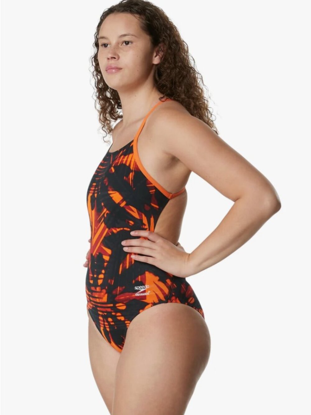 NWT Speedo Women's Size 30 Reflected One Back One Piece Swimsuit Orange